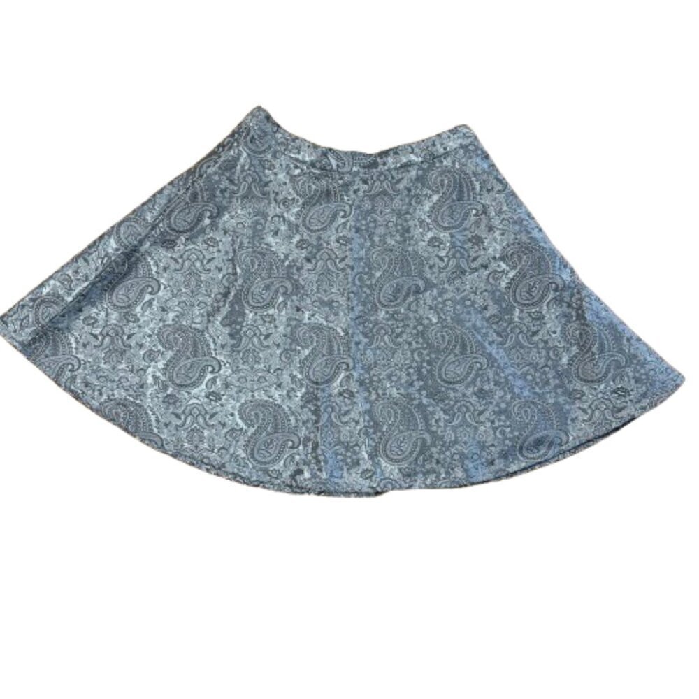 Vintage GYMBOREE Silver Paisley Skater Skirt Lined Size 6
